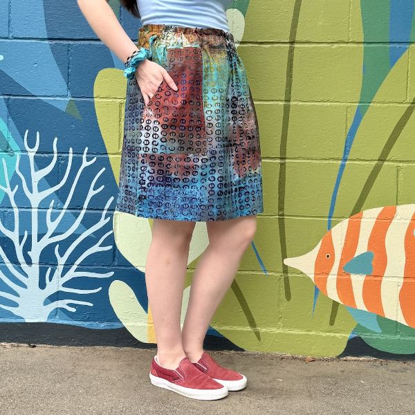 Picture of side pull batik skirt