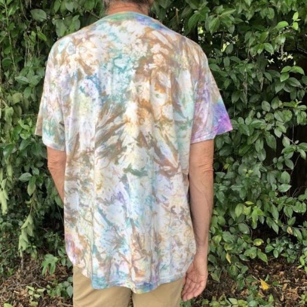 Picture of tropical tie dye cotton t-shirt - men's