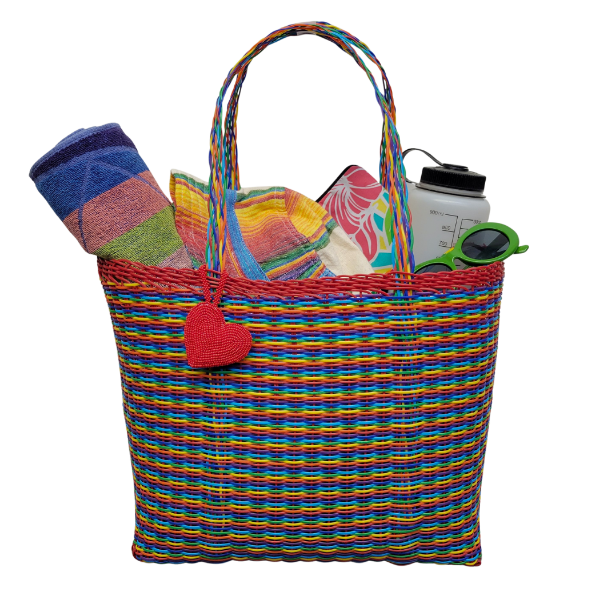 Picture of woven plastic guatemalan market basket 