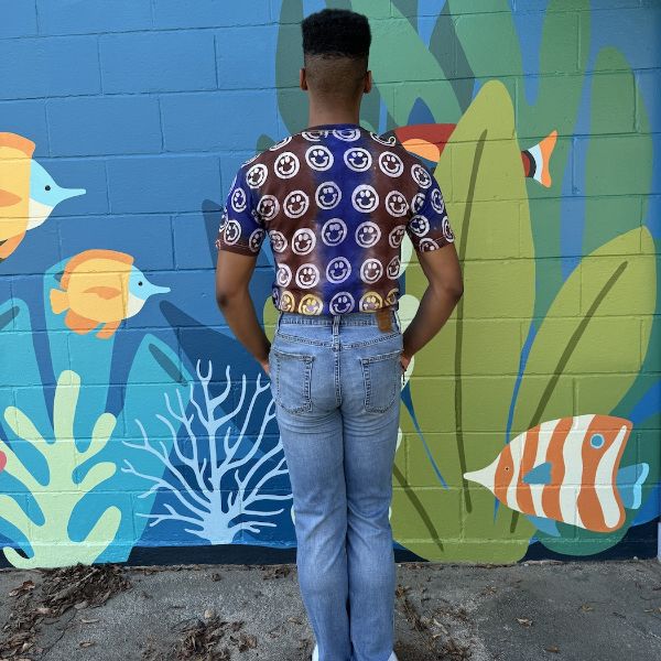 Picture of batik smiley t-shirt - men's