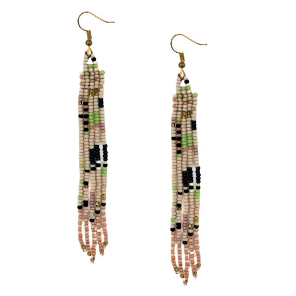 Waterfall Long Beaded Fringe Earrings