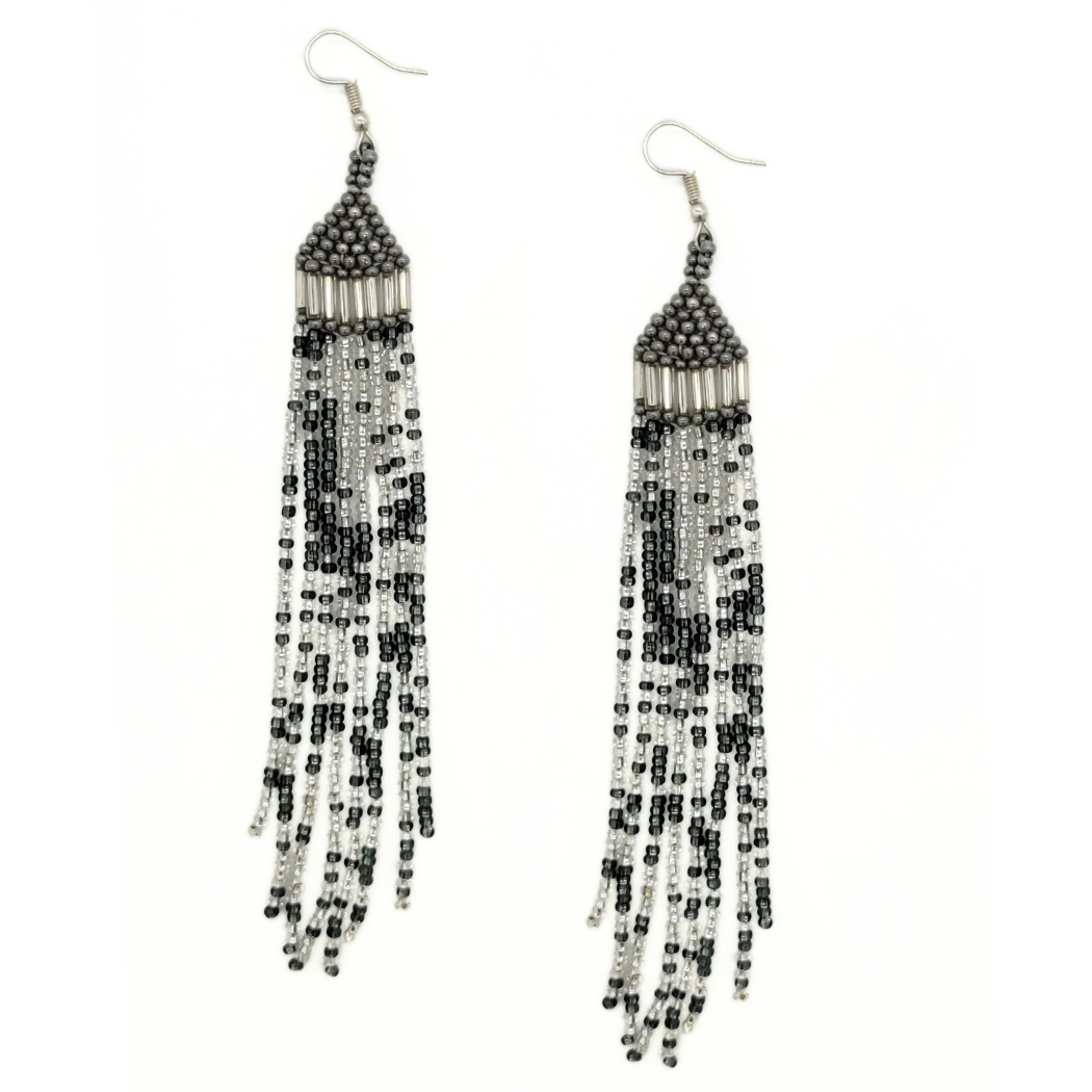 Waterfall Long Beaded Fringe Earrings