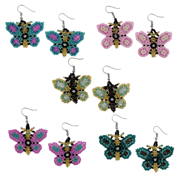 Picture of beaded butterfly earrings
