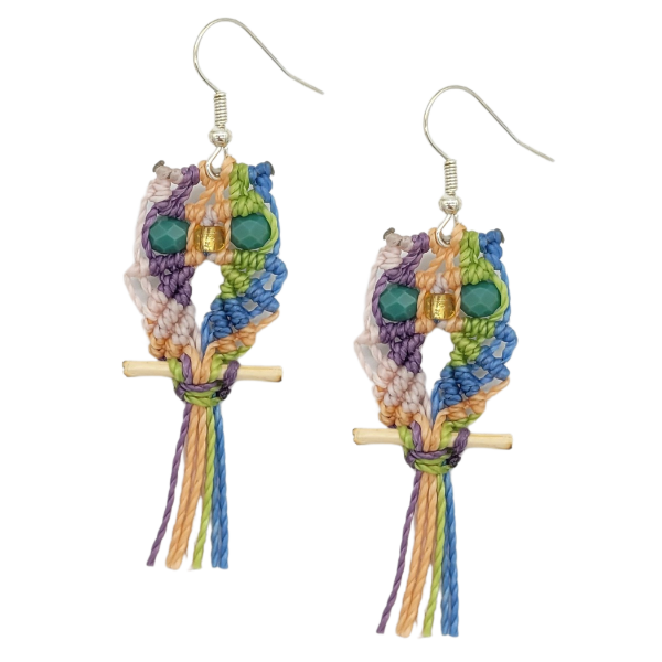 Picture of macrame owl earrings