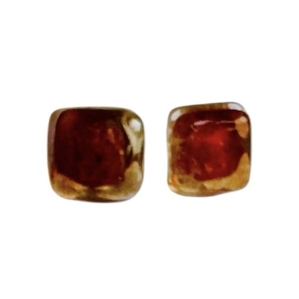 Picture of fusion glass stud earrings - earth
