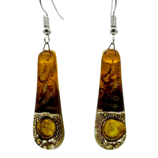 Picture of fusion glass teardrop earrings