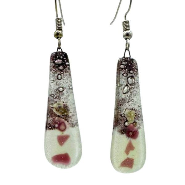 Picture of fusion glass teardrop earrings