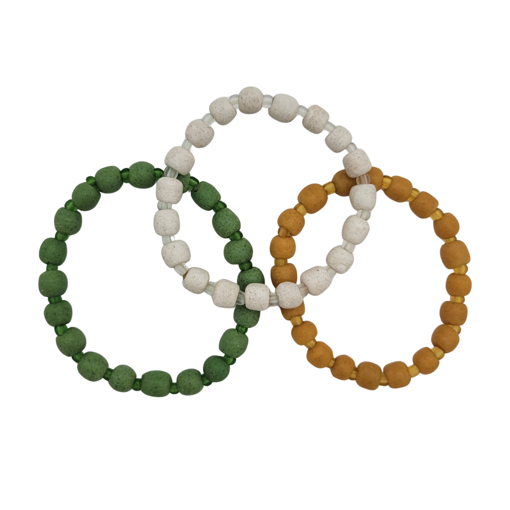 Picture of polished glass bead bracelet