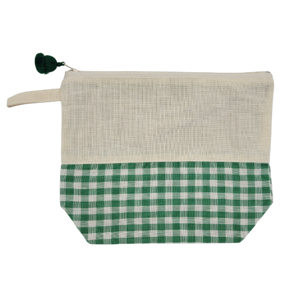 Picture of gingham travel pouch