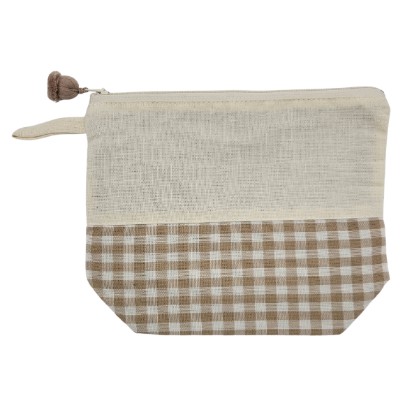 Picture of gingham travel pouch