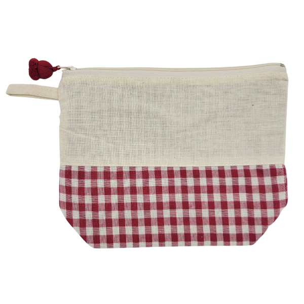 Picture of gingham travel pouch