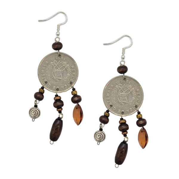 Picture of centavos coin charm earrings