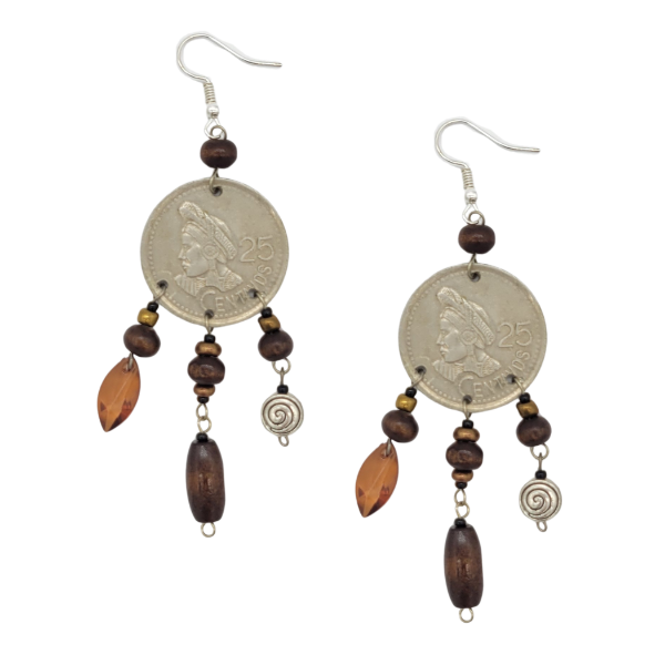 Picture of centavos coin charm earrings
