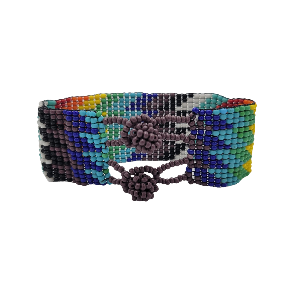 Picture of rainbow zigzag beaded bracelet