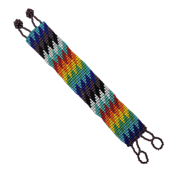 Picture of rainbow zigzag beaded bracelet