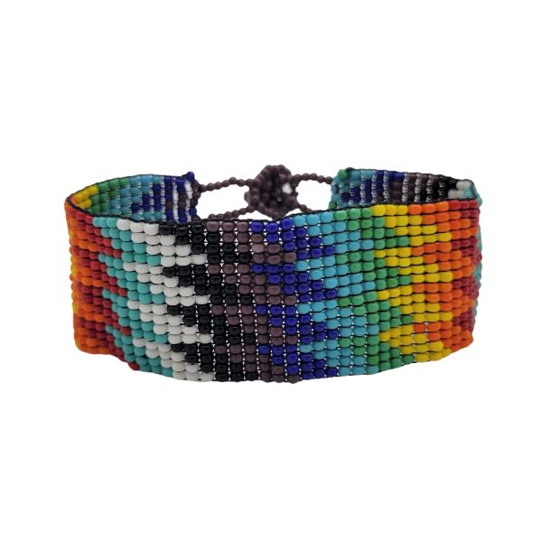 Picture of rainbow zigzag beaded bracelet