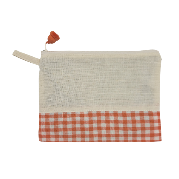 Picture of gingham cotton pouch