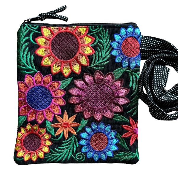 Picture of embroidered sunflower bag - multi