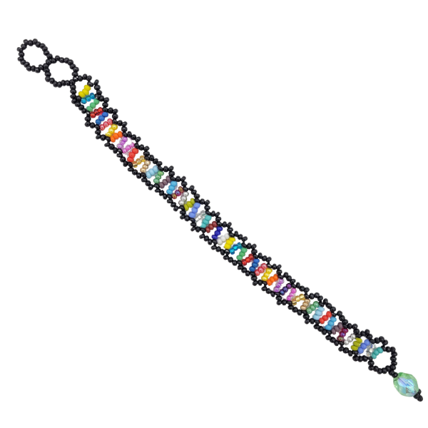 Picture of rainbow ladder beaded bracelet