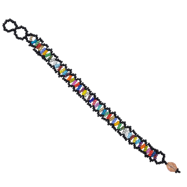 Picture of rainbow ladder beaded bracelet