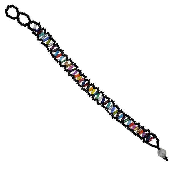 Picture of rainbow ladder beaded bracelet