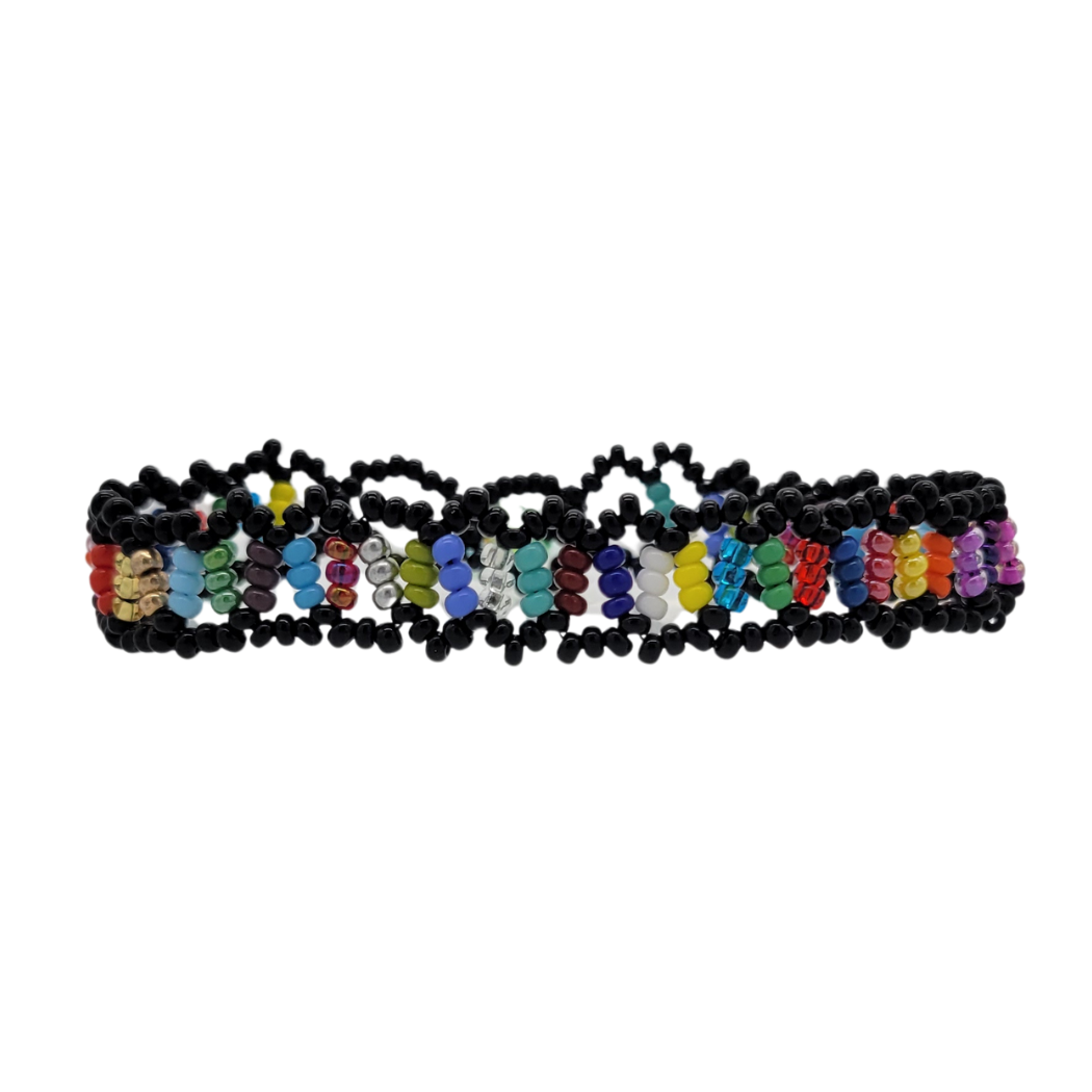 Picture of rainbow ladder beaded bracelet