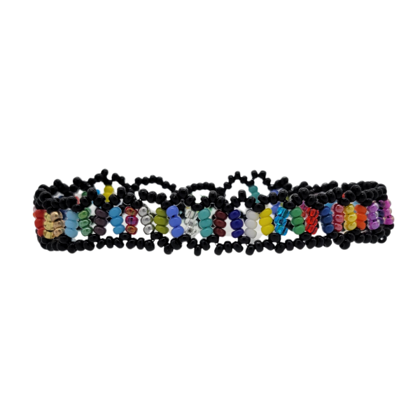 Picture of rainbow ladder beaded bracelet