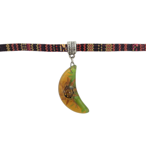 Crescent Moon Fused Glass Choker