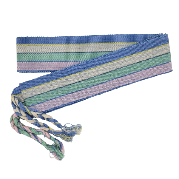 Picture of striped cotton sash belt