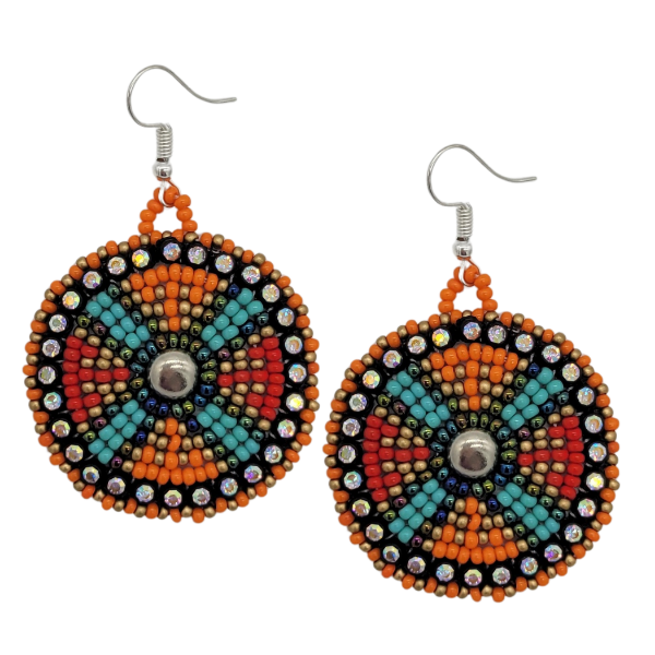 Picture of color wheel beaded earrings