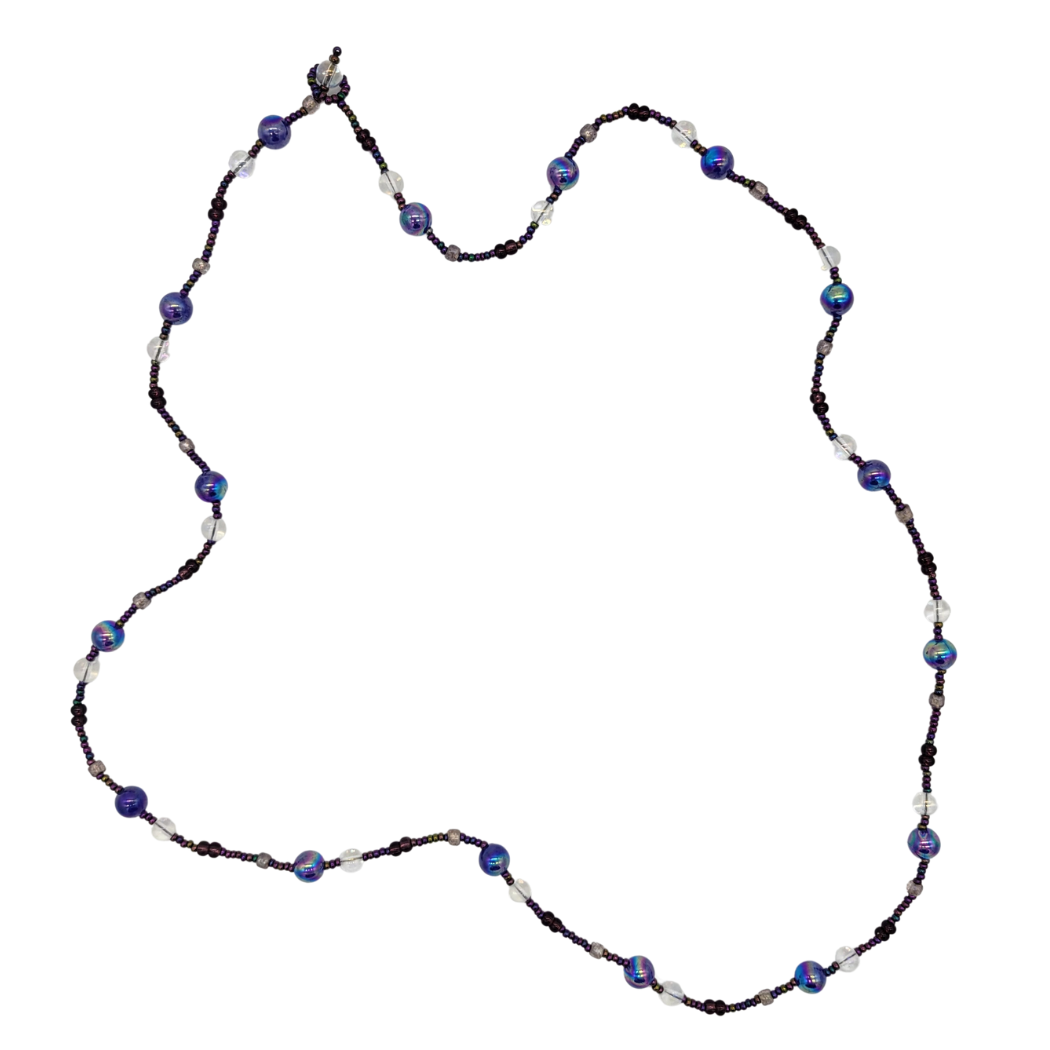 Picture of gazing globe beaded necklace