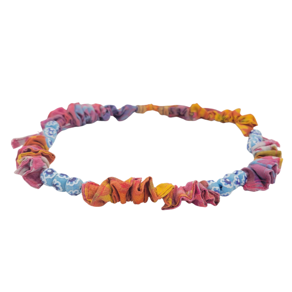 Picture of scrunchie batik glass bead necklace