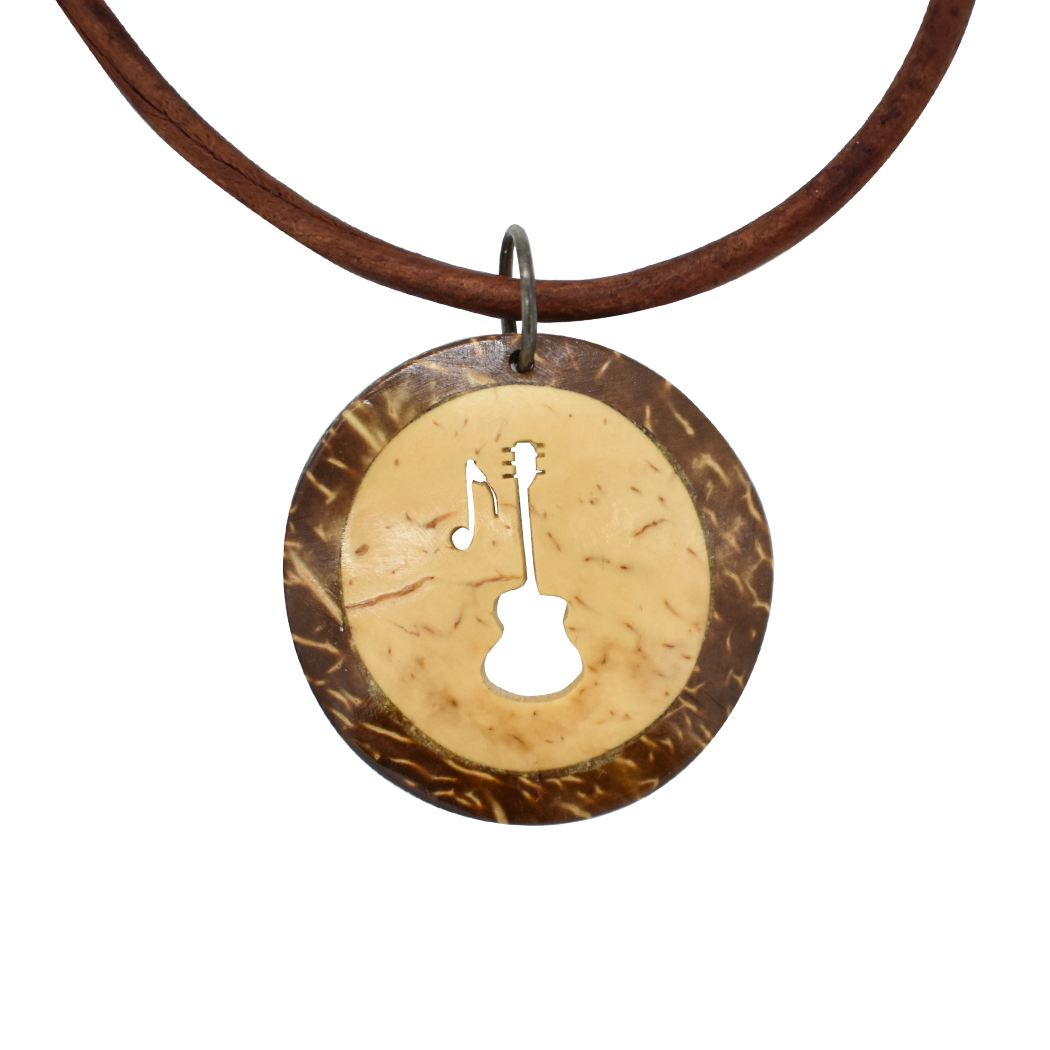 Picture of coco leather deluxe necklace - guitar