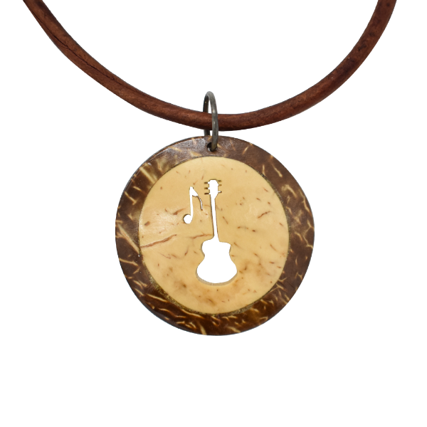 Picture of coco leather deluxe necklace - guitar
