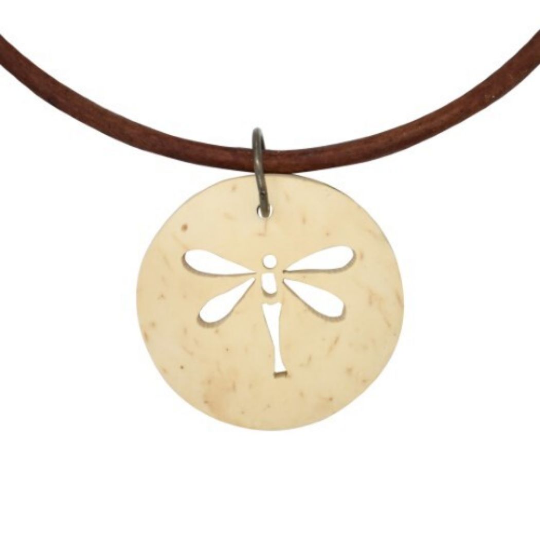 Picture of coco leather necklace - dragonfly