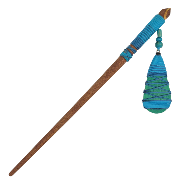 Picture of corded balsa wood hair stick