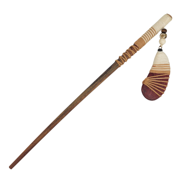 Picture of corded balsa wood hair stick
