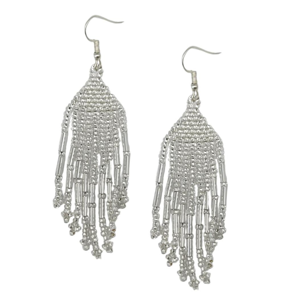Sparkly Beaded Fringe Earrings