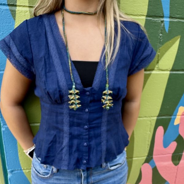 Picture of lariat beaded tie necklace