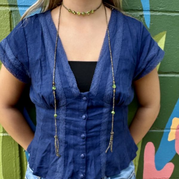 Picture of lariat beaded tie necklace