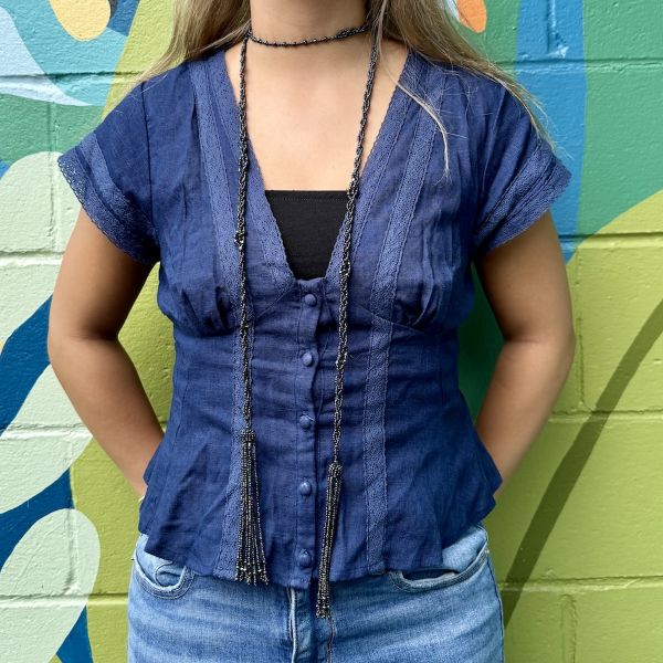 Picture of lariat beaded tie necklace