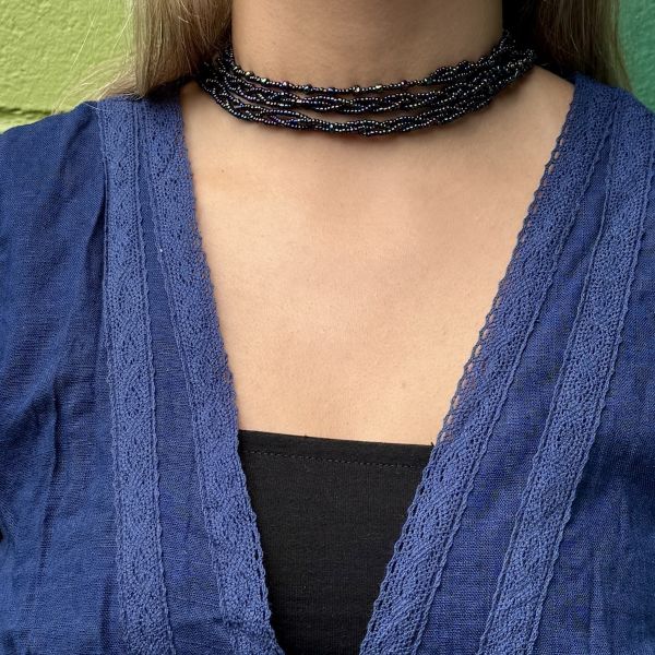 Picture of lariat beaded tie necklace