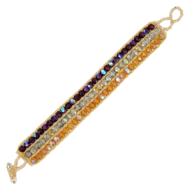 Picture of tricolor crystal beaded bracelet