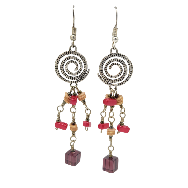 Picture of spiral charm earrings