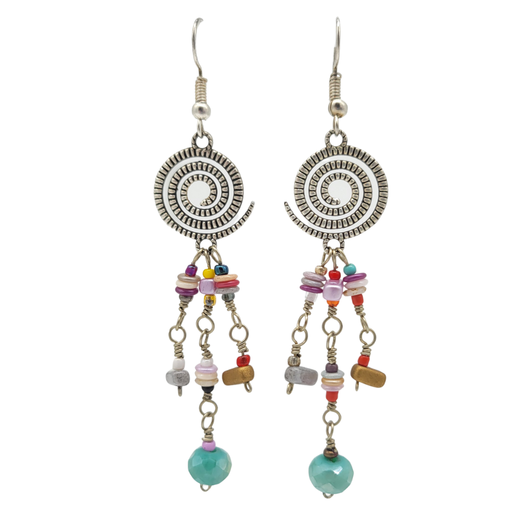 Picture of spiral charm earrings