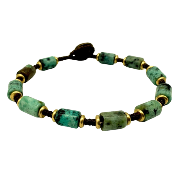 Picture of african turquoise brass and stone bracelet