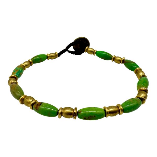 Picture of rice turquoise brass and stone bracelet