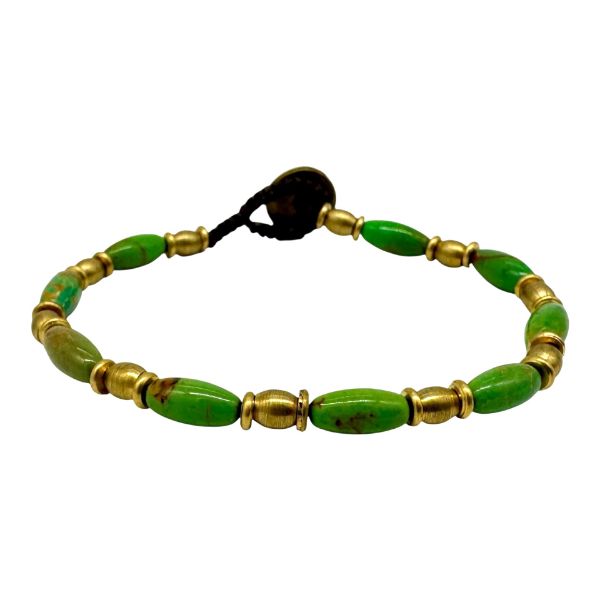 Picture of rice turquoise brass and stone bracelet