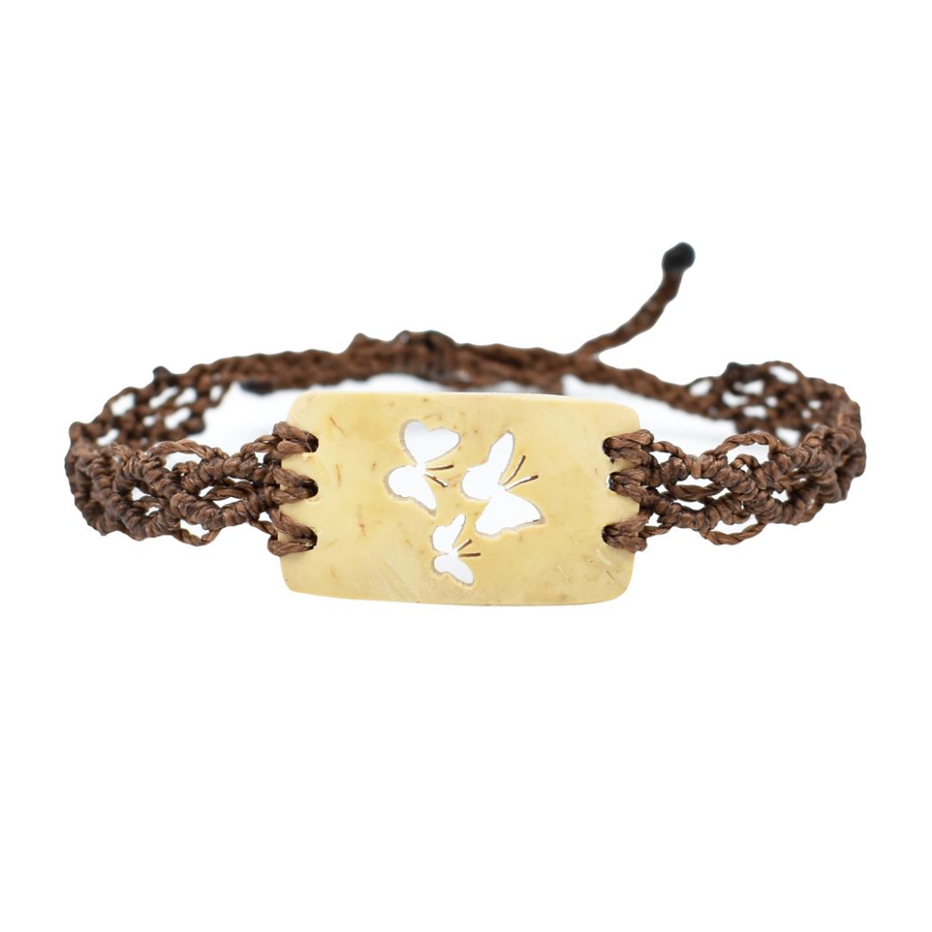 Picture of coco wavy macrame bracelet - butterflies