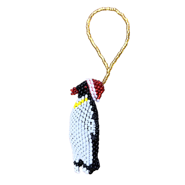 Picture of deluxe beaded holiday ornament - penguin